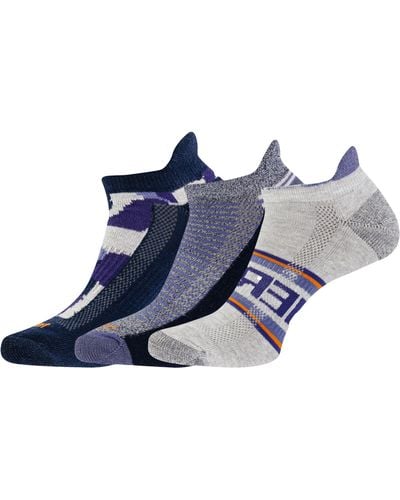 Merrell Recycled Everyday Half Cushion Socks-3 Pair Pack-hiking Arch Support Breathable Mesh - Blue