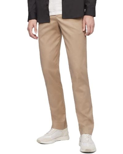 Calvin Klein Modern Stretch Wrinkle Resistant Chino Pants In Slim Fit - Natural