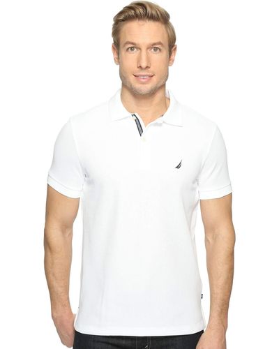 Nautica Slim Fit Short Sleeve Solid Polo Shirt - White