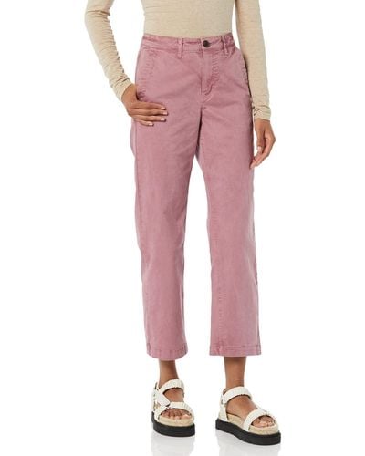 Amazon Essentials Stretch Chino Wide-leg Ankle Crop Trousers - Pink