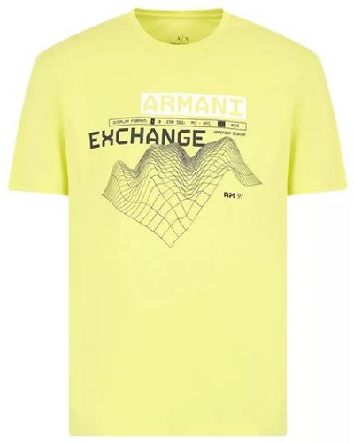 Emporio Armani A | X Armani Exchange Regular Fit Cotton Digital Graphic Logo Tee - Yellow