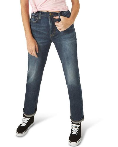 Lee Jeans High Rise Straight Ankle Jeans - Blau