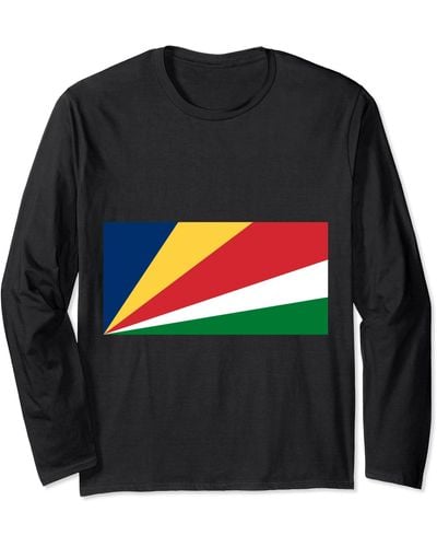 Seychelles Flag Of Long Sleeve T-shirt - Black