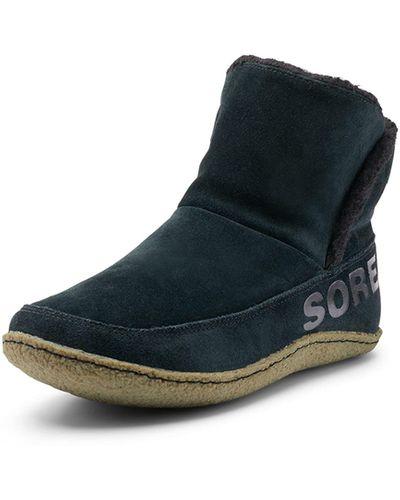 Sorel Nakiska Bootie Women's Shoes - Black, Sage - Size 5 - Blue