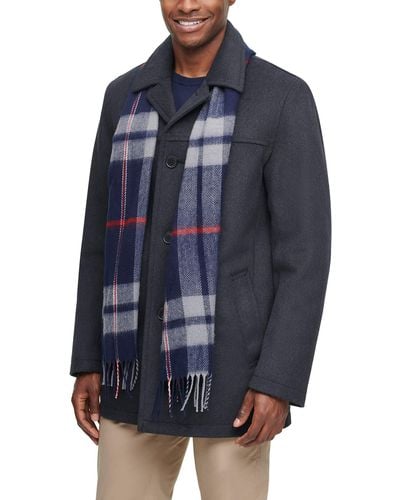 Tommy Hilfiger Size Tall Wool Melton Walking Coat With Detachable - Multicolor