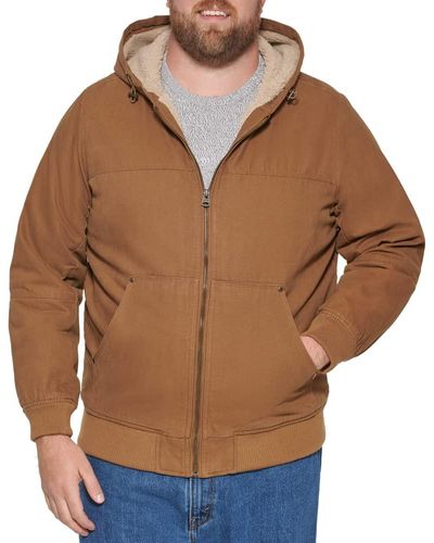 Levi's Workwear Cotton Canvas Hoody Bomber Jacket - Brown