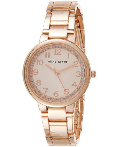 Anne Klein Glitter Accented Bracelet Watch - Natural