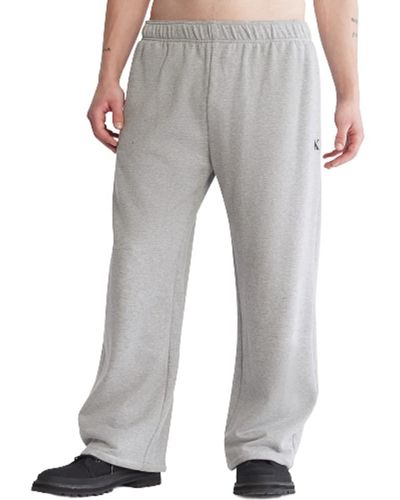 Calvin Klein Archive Logo Fleece Pants - Gray