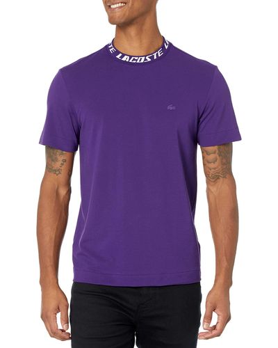 Lacoste Regular Fit Branded Collar T-shirt - Purple