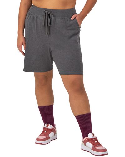 Champion , Lightweight Lounge, Soft Jersey Comfortable Shorts For Size Available, Granite Heather, 2x Plus - Gray