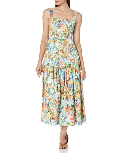 Aidan By Aidan Mattox Fit And Flare Printed T-dress - Multicolor