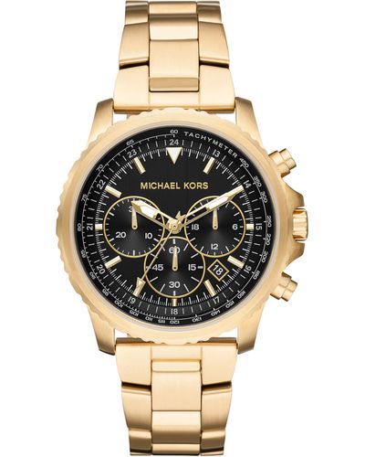 Michael Kors Theroux Analog-quartz Watch With Stainless-steel-plated Strap, Gold, 18 (model: Mk8642) - Metallic