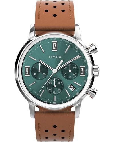 Timex Brown Strap Other Dial Two-tone - Green