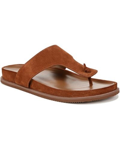 Vince S Diego Thong Sandal Coriander Brown Suede 9 M