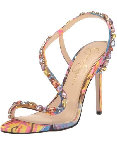 Jessica Simpson Jaycin Embellished Heeled Sandal - Natural