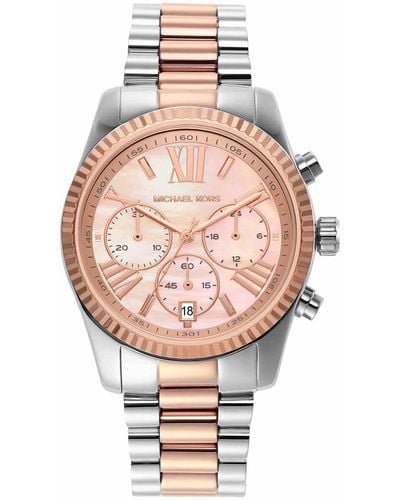 Michael Kors Watches Lexington Quartz Watch With Stainless Steel Strap - Pink
