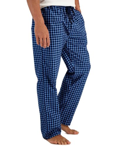 Hanes Woven Pajama Pant Navy Plaid - Blue