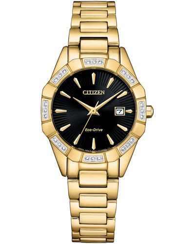 Citizen Eco-drive Classic Corso Diamond Gold Stainless Steel Watch - Metallic
