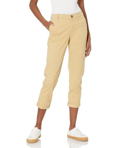 Amazon Essentials Pantaloni corti slim-fit a vita medio alta con gamba affusolata color kaki Donna - Neutro