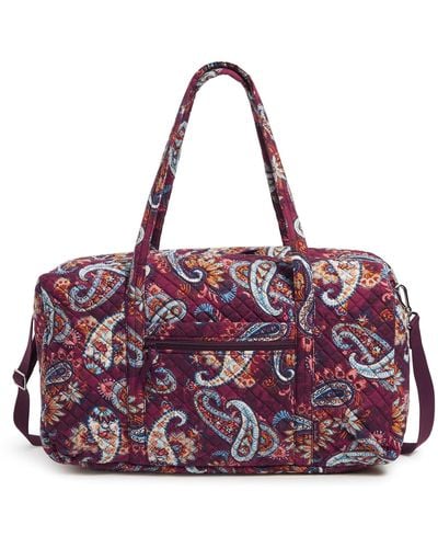 Vera Bradley Cotton Lay Flat Travel Duffle Bag - Purple