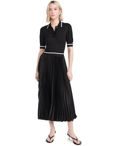 Shoshanna Loren Pleated Knit Dress - Black