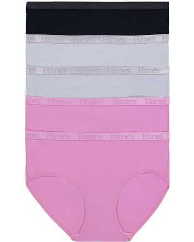 Hanes Women's 3-pk. Originals Ultimate Boxer Brief Underwear 45vobb In Pink, black,pattern