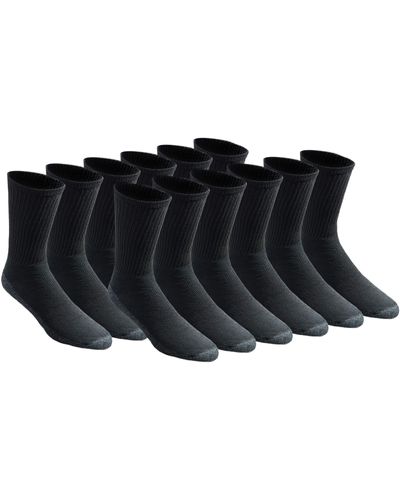 Dickies Big And Tall Multi-pack Dri-tech Moisture Control Crew Socks - Black
