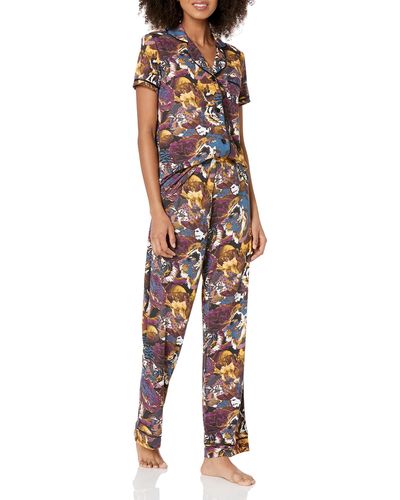 Cosabella Bella Printed Short Sleeve Top & Boxer Pajama Set - Multicolor