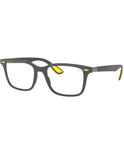 Ray-Ban Rx7144m Scuderia Ferrari Collection Square Prescription Eyeglass Frames - Black