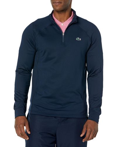 Lacoste 's Golf Sweatshirt With Inset Crew Neck - Blue