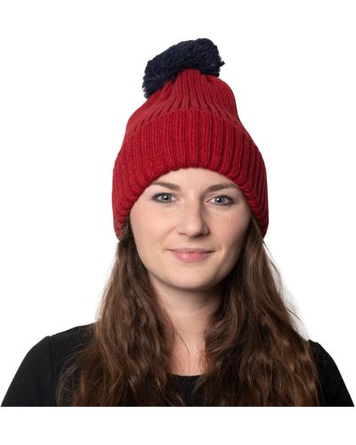 Isotoner Water Repellent Cold Weather Soft Cozy Knit Hat With Yarn Pom - Blue