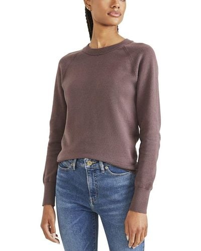 Dockers Classic Fit Long Sleeve Crewneck Sweater, - Brown
