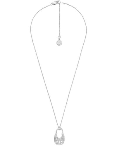 Michael Kors Brass And Pavé Crystal Pendant Necklace For - Metallic