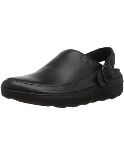 Fitflop Gogh Pro In Leather Clogs - Black
