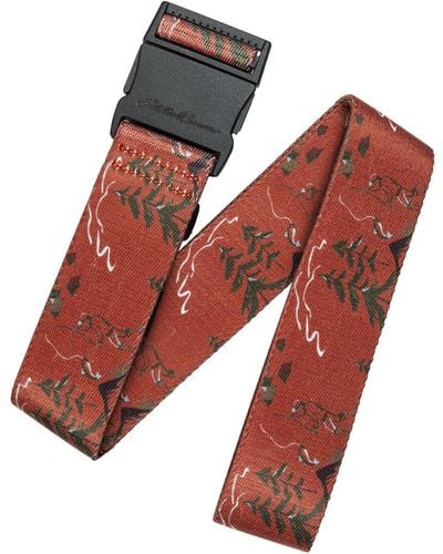 Eddie Bauer Active Stretch Webbing Belts With Quick Release Buckle - Red