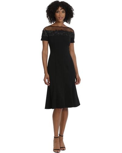 Maggy London Illusion Dress Occasion Event Party Holiday Cocktail - Black