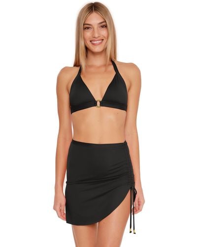 Trina Turk Standard Monaco Ring Front Halter Bikini Top-adjustable - Black