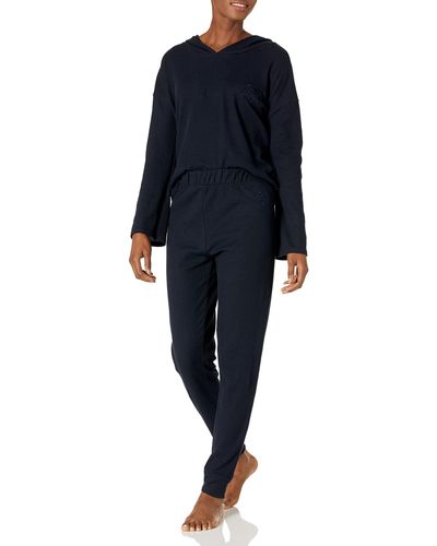 Tommy Hilfiger Long Sleeve Top And Jogger Bottom Pant Pajama Set - Blue