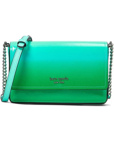 Kate Spade Morgan Ombre Saffiano Leather Flap Chain Wallet - Green