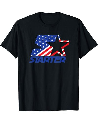 Starter American Flag Logo T-shirt - Black