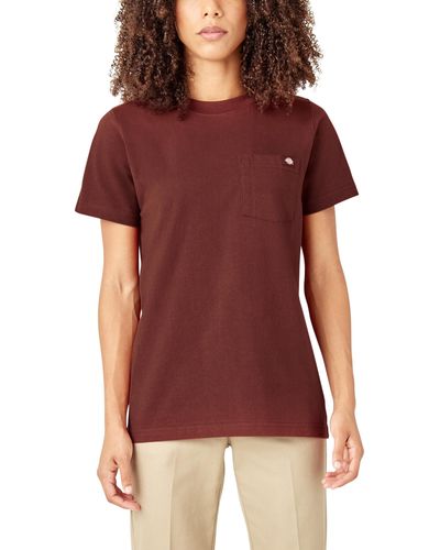 Dickies Plus Size Heavyweight Short Sleeve Pocket T-shirt - Red