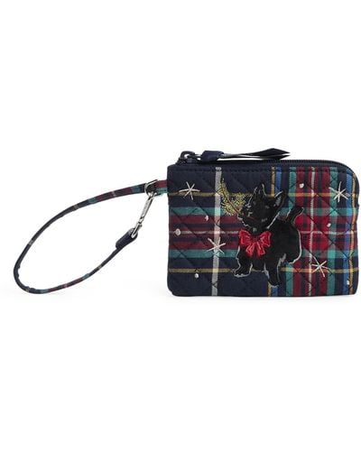 Vera Bradley Cotton Clip & Zip Mini Pouch Wallet - Black