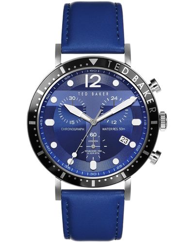 Ted Baker Marteni Chronograph Blue Leather Strap Watch