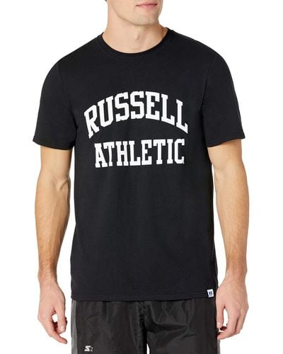 Russell Mens Cotton Performance Short Sleeve T-shirt T Shirt - Black