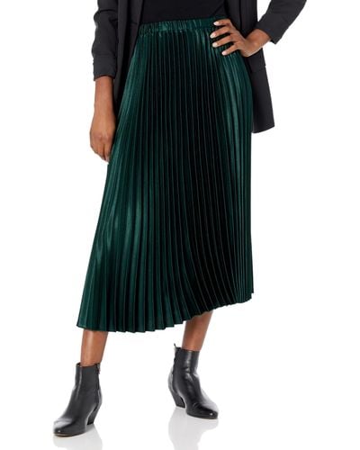 Anne Klein Pull On Pleated Skirt - Green