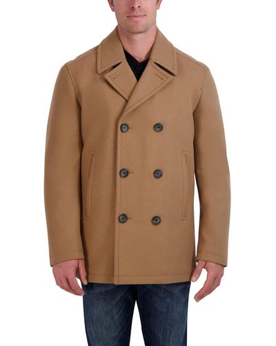 Nautica Classic Double Breasted Peacoat - Brown