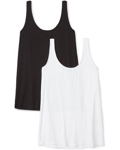 Daily Ritual Jersey Scoop Back Tank Top - White