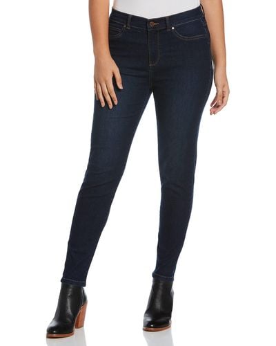Rafaella Fly Front Skinny Fit Ankle Jeans - Blue