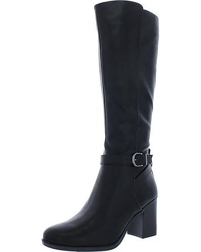 Naturalizer S Joslynn Knee High Heeled Boot Black Narrow Calf 8.5 M