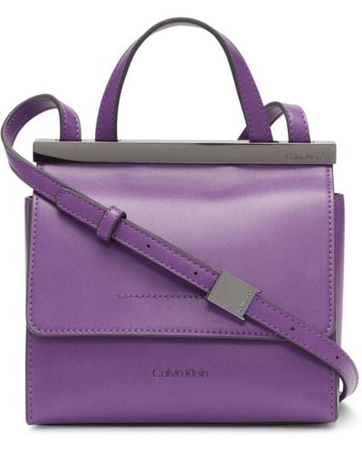 Calvin Klein Coral Flap Mini Bag Crossbody - Purple